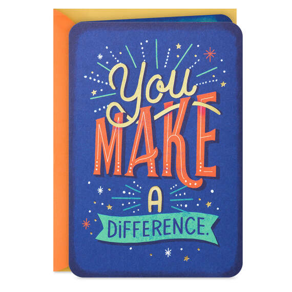 You Make a Difference Thank You Card for Teacher