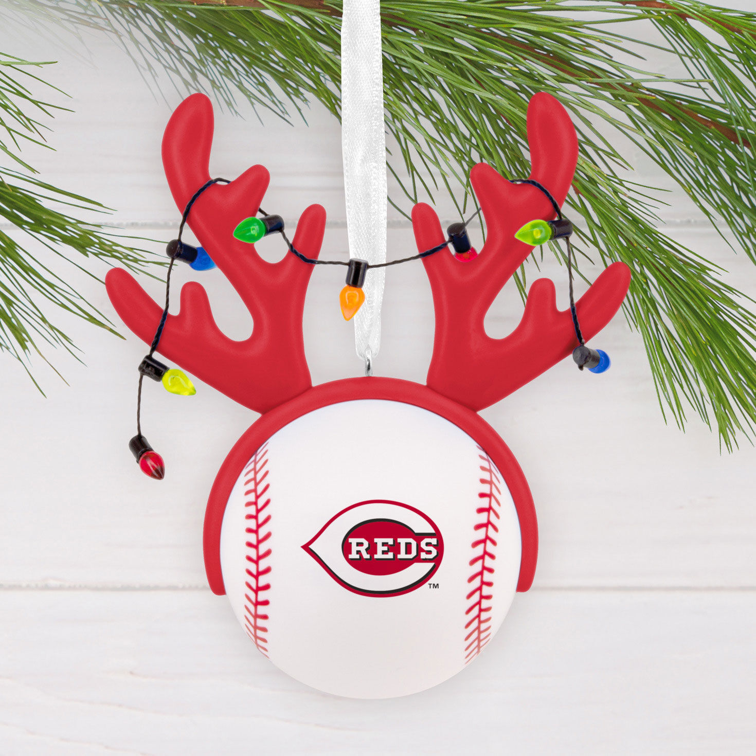 MLB Cincinnati Reds™ Reindeer Baseball Hallmark Ornament for only USD 12.99 | Hallmark