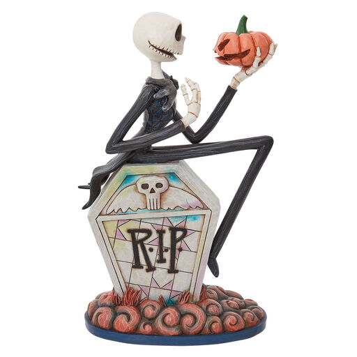 Jim Shore Disney The Nightmare Before Christmas Jack on Gravestone Figurine, 8.75", 