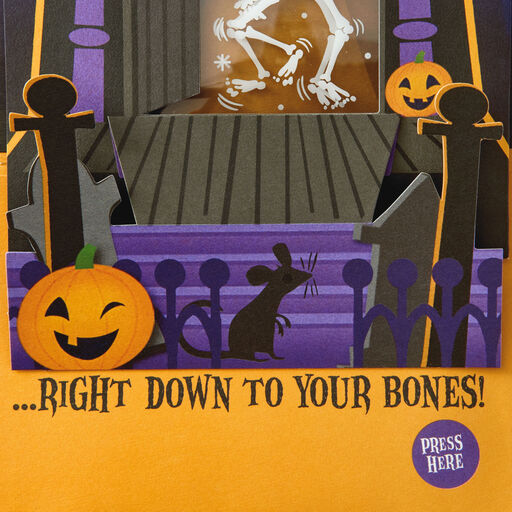 Dancing Skeleton Musical Pop-Up Halloween Card With Light, 