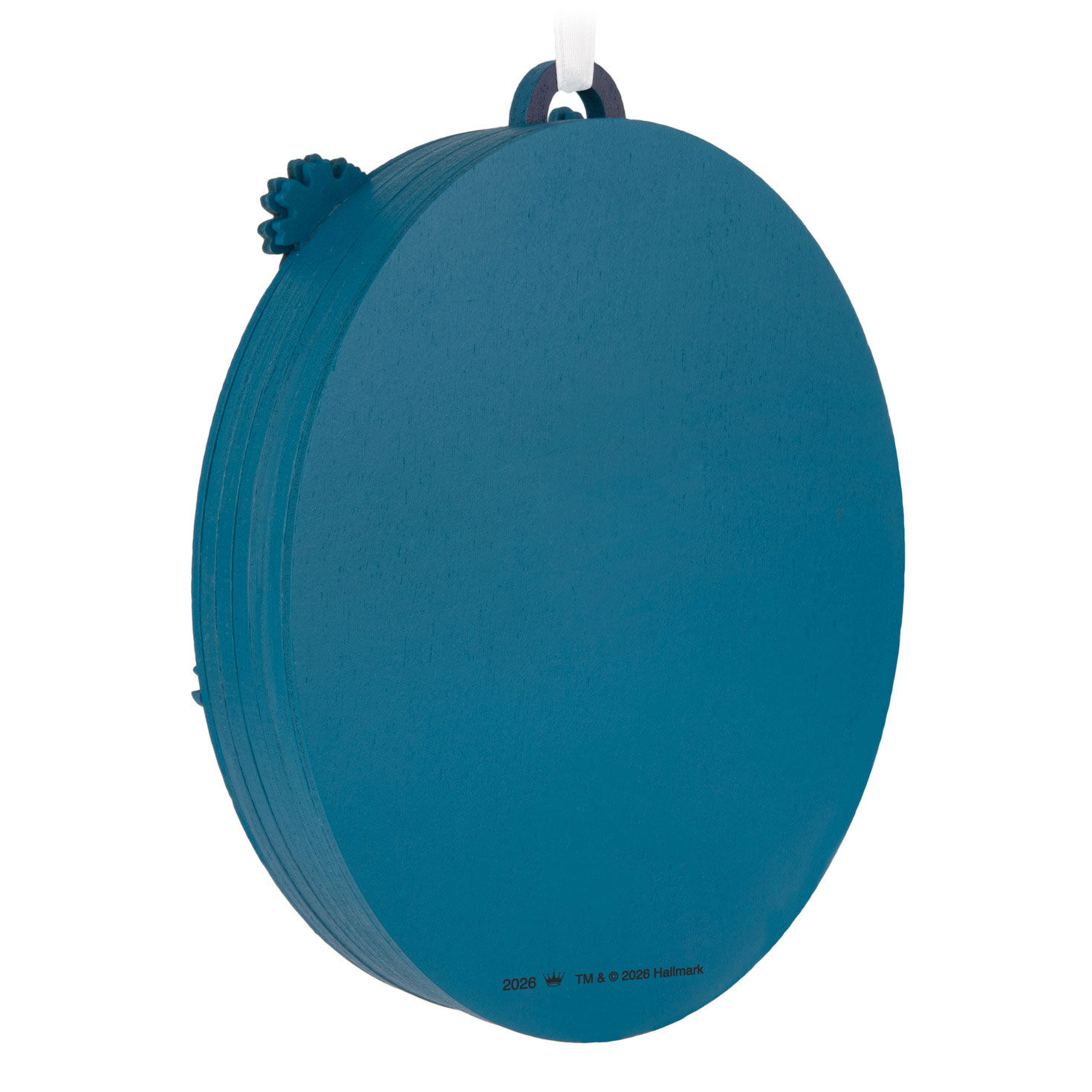 Mom Blue Pink Oval With Flowers Keepsake Ornament back image number 6