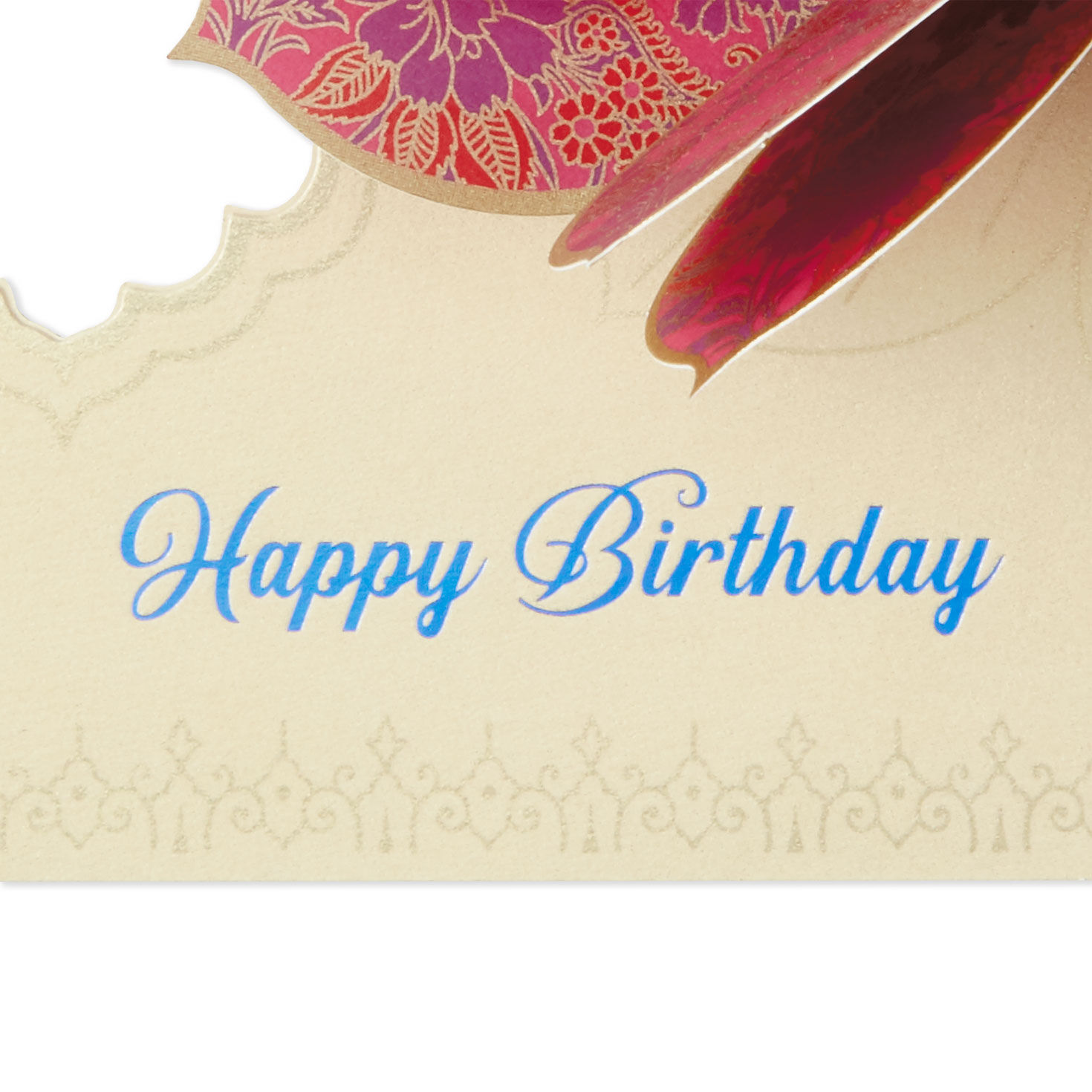 Blue and Pink Lotus Flower Pop-Up Birthday Card sentiment image number 4