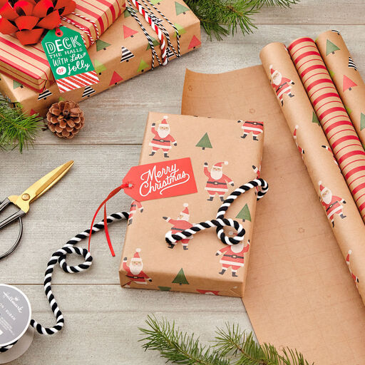 Merry Kraft Prints 3-Pack Christmas Wrapping Paper, 90 sq. ft., 