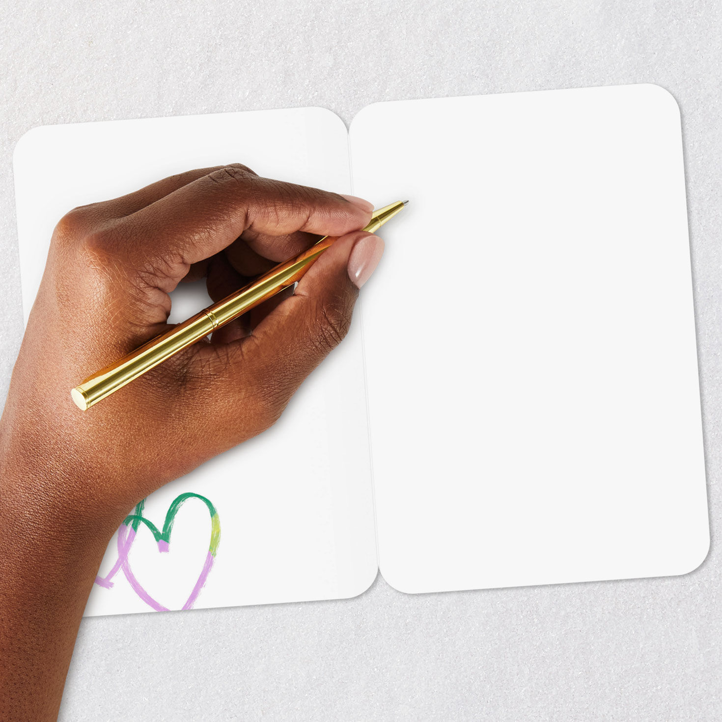 White Heart on Colorful Abstract Background Blank Card Signing card image number 5