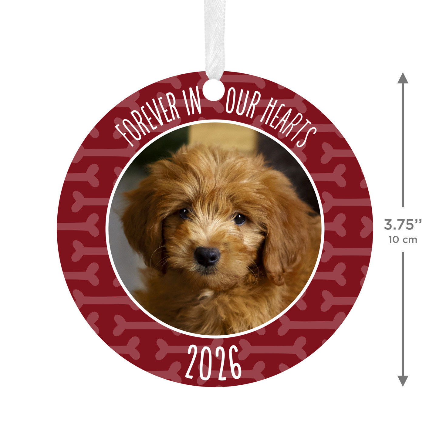 Pet Memorial Round Metal Personalized Ornament, Custom Photo and Text ...