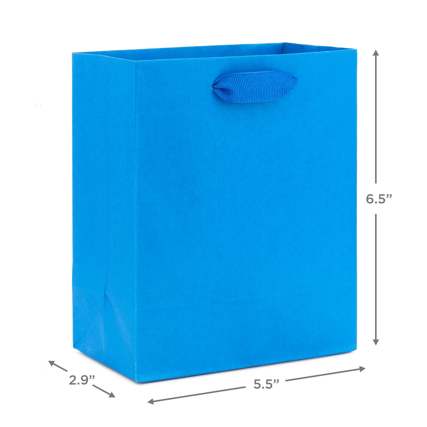 Solid Royal Blue Small Gift Bag measurement image number 3