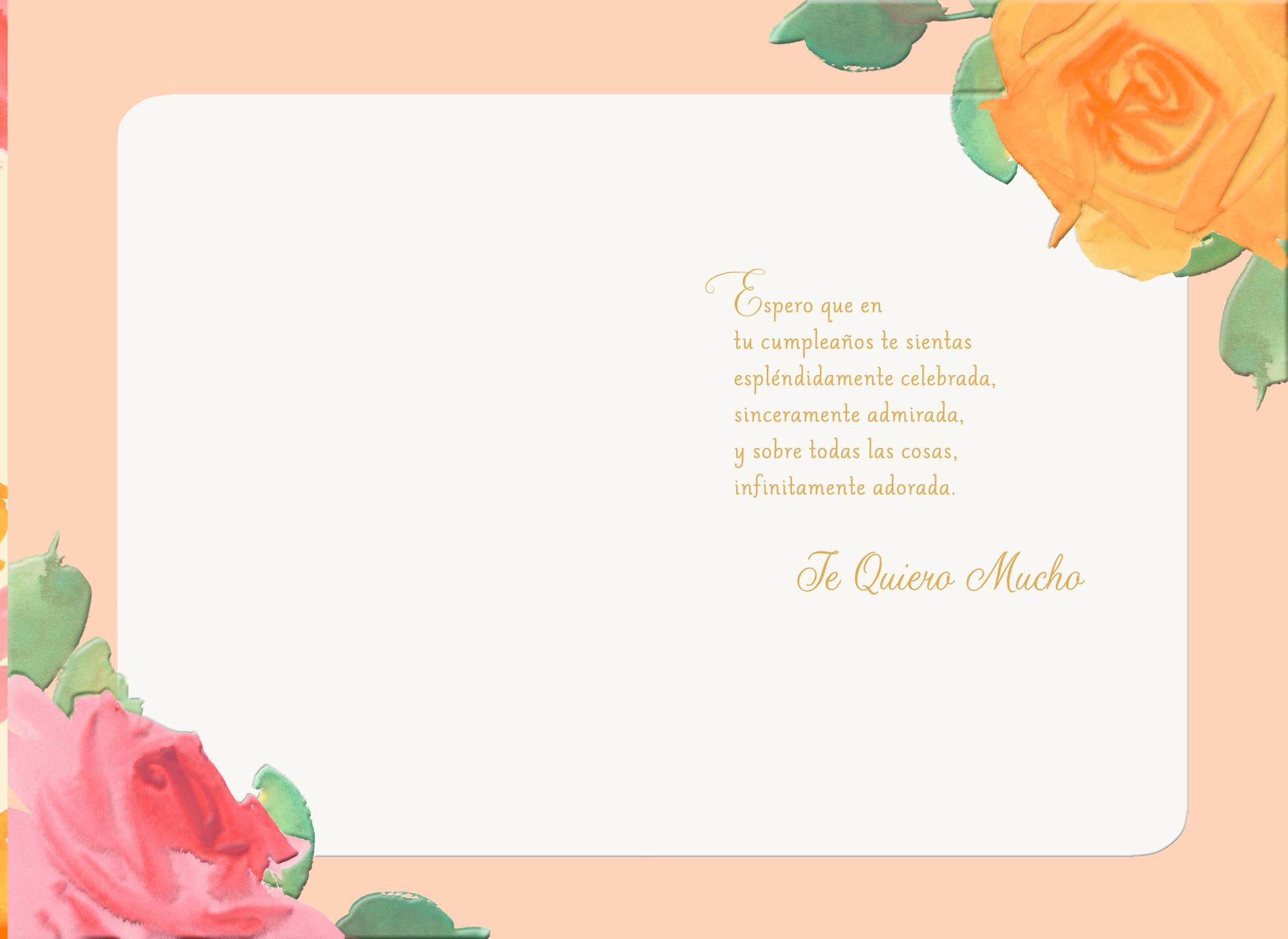 Roses in Bloom Spanish-Language Granddaughter Birthday Card