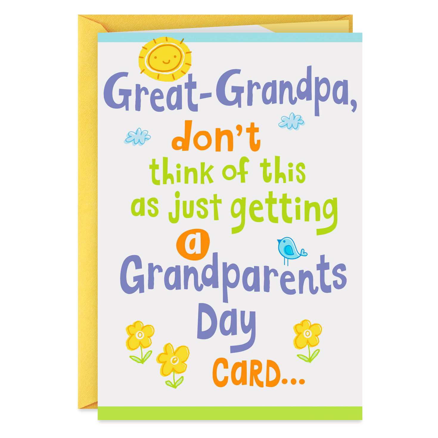 A Big Hug in an Envelope Grandparents Day Card for Great-Grandpa