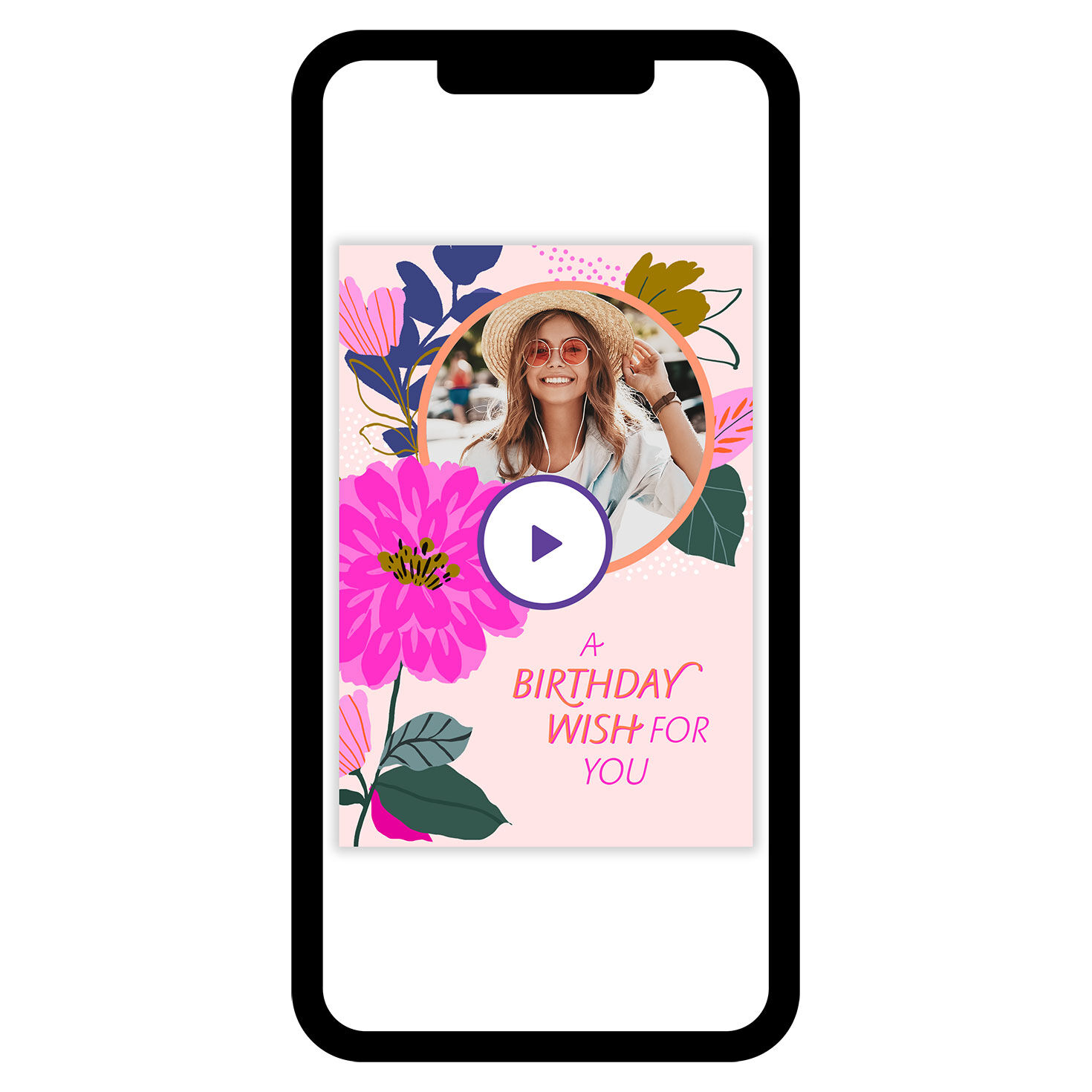 Floral Blessed Wishes Custom Birthday eCard