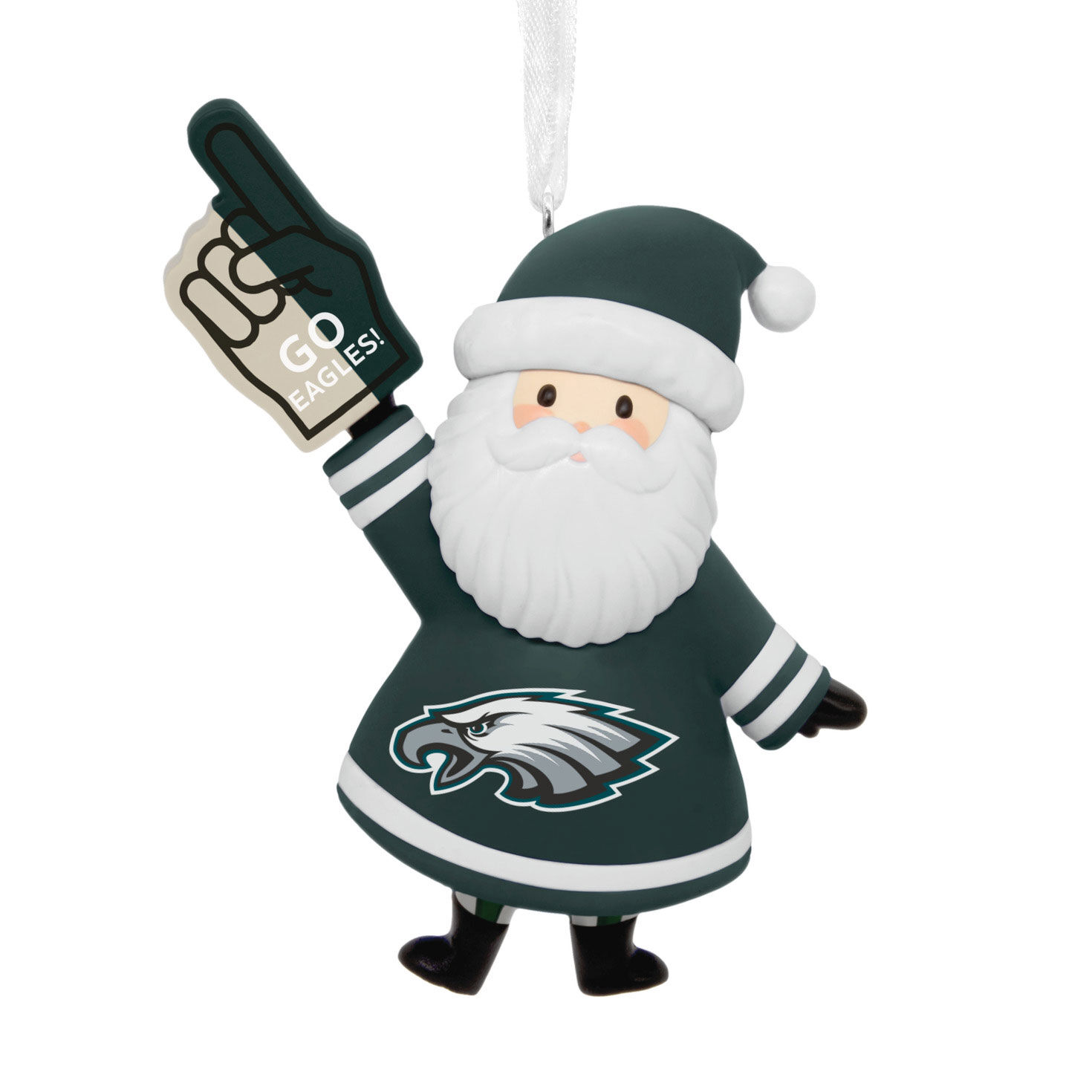 Philadelphia Eagles Santa Fan Christmas Ornament front image number 1