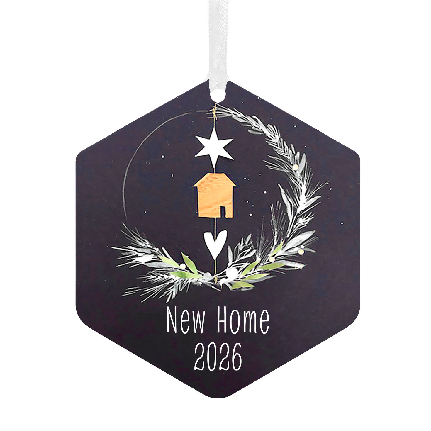 New Home Metal Personalized Ornament, Custom Text