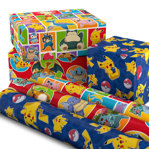 Assorted Pokémon Wrapping Paper 3-Pack, 60 sq. ft., 