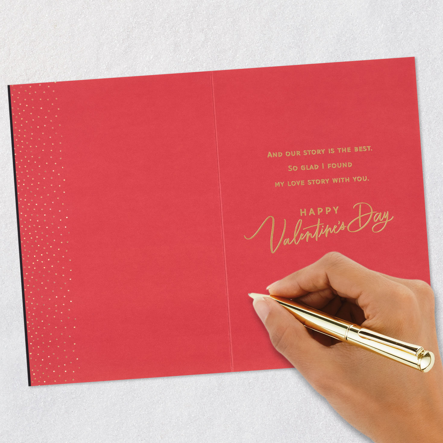 Black With Gold Brush Husband Valentines Day Card Signing card image number 7