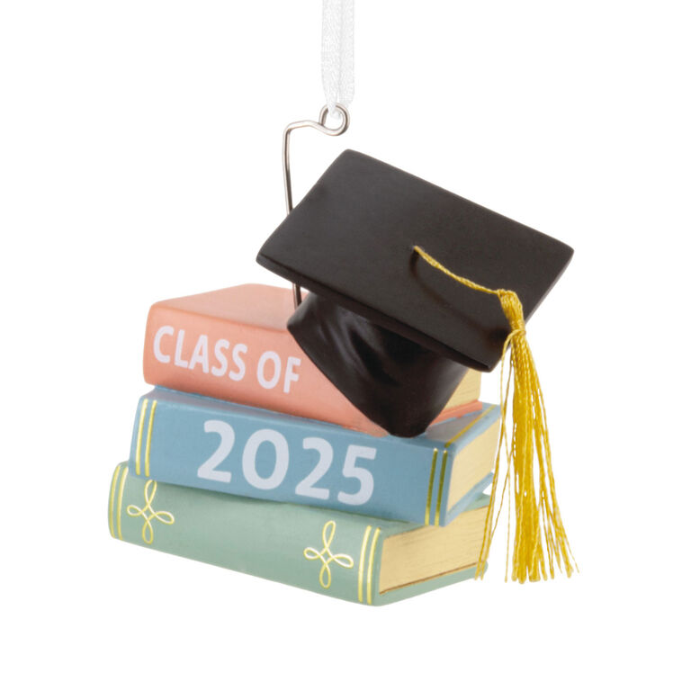 Graduation Cap and Books Class of 2025 Hallmark Ornament