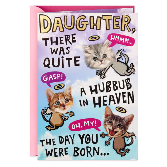 Heavenly Kittens Pop-Up Birthday Card for Daughter