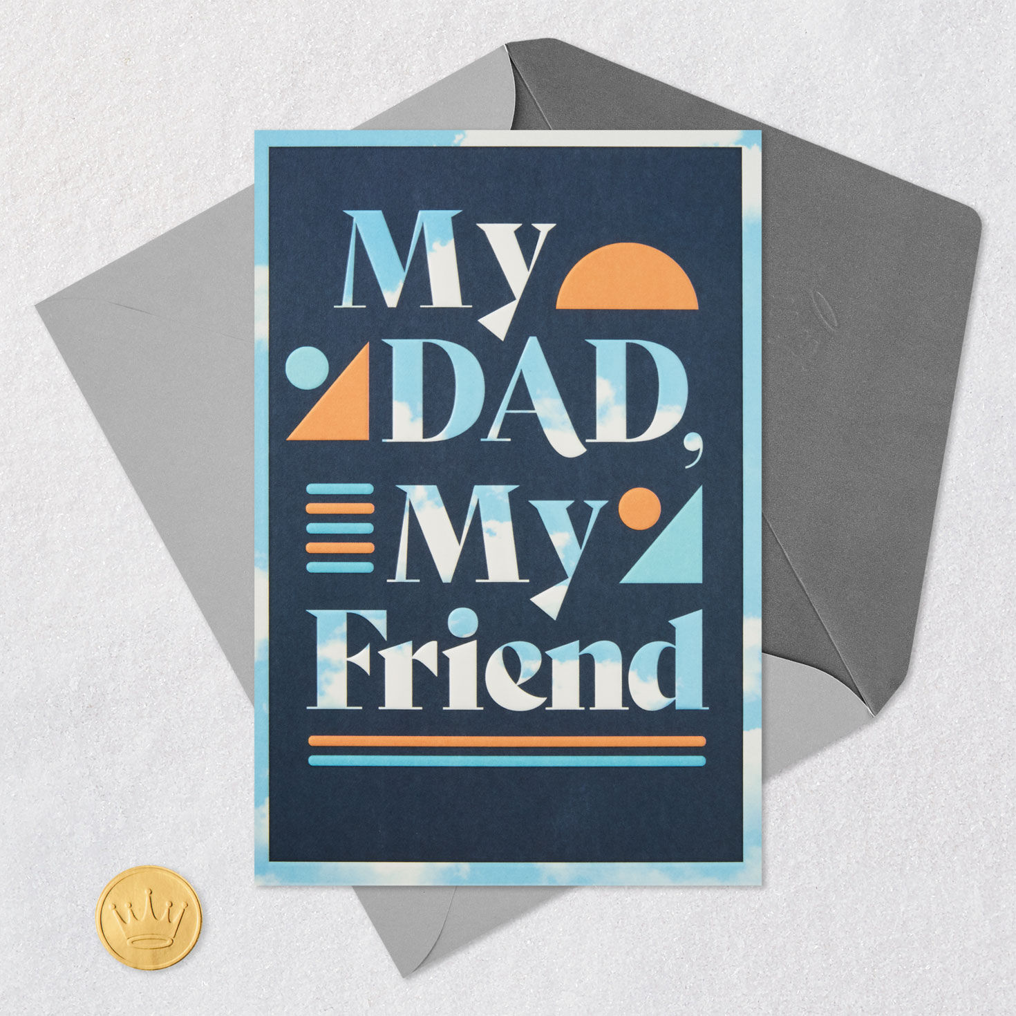 Lettering Over Blue Sky Birthday Card for Dad Card Front with Envelope and Gold Seal image number 6