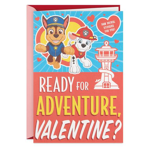 Nickelodeon Paw Patrol Valentine's Day Card With Stickers, , large image number 1