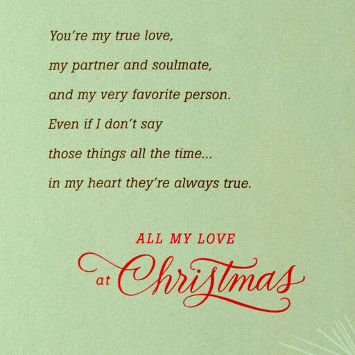 For My True Love and Soulmate Religious Christmas Card, 