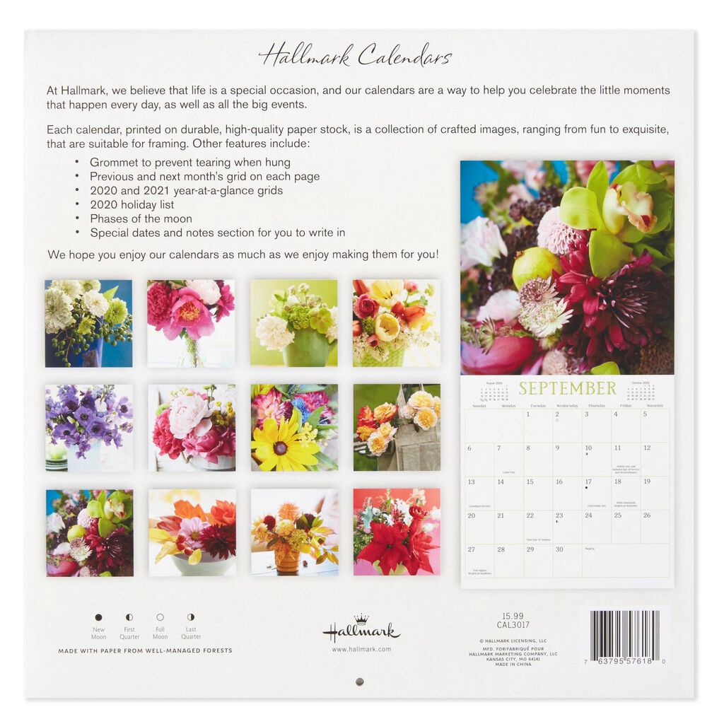 Flowers 2020 Wall Calendar, 12-Month - Calendars - Hallmark