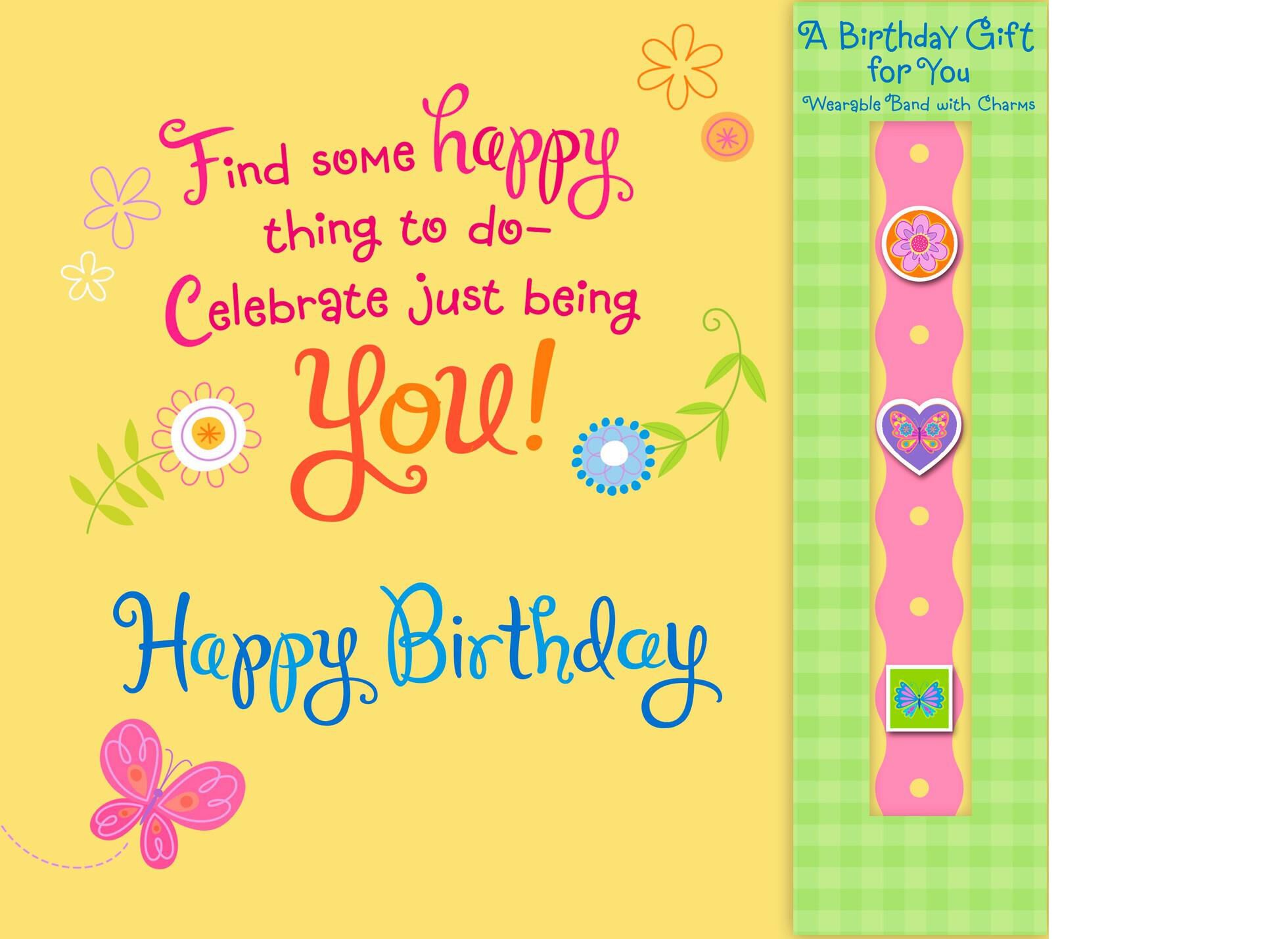 Find Some Happy Birthday Card With Removable Charm Bracelet
