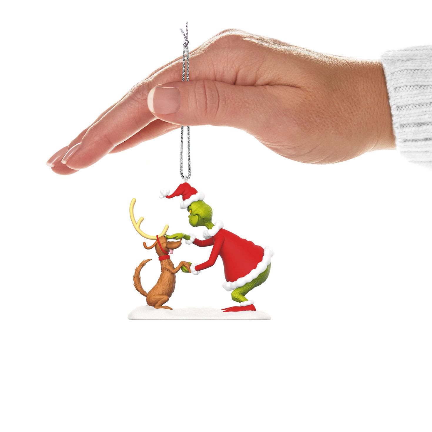 Grinch and Max the Dog Keepsake Ornament hand holding item image number 4