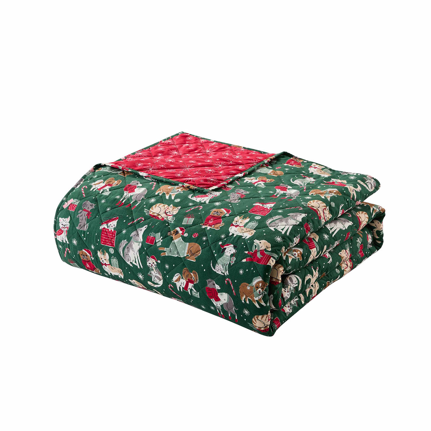 Hallmark Holiday Pets 3 Pc. Quilt Set - Full/Queen front folded image number 2