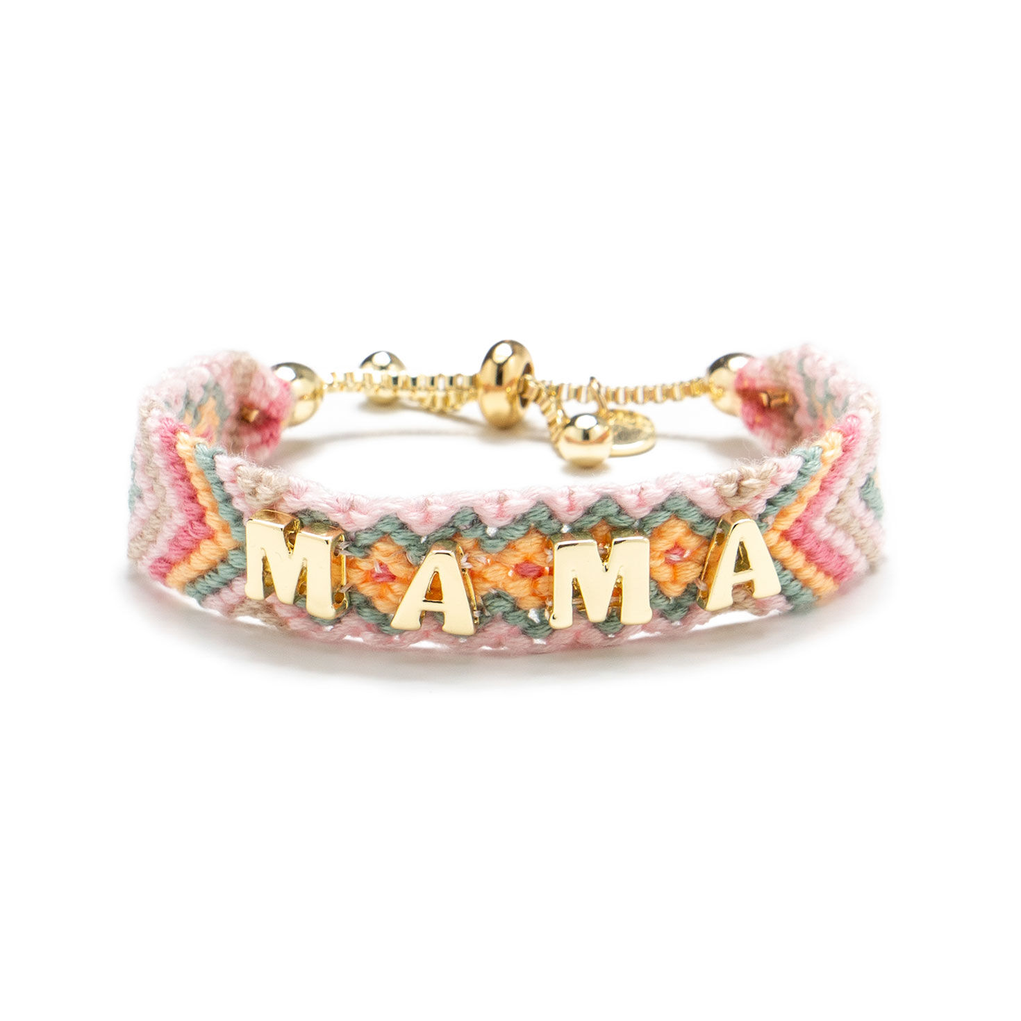 Multicolor Woven Bracelet With Mama Charms  image number 1