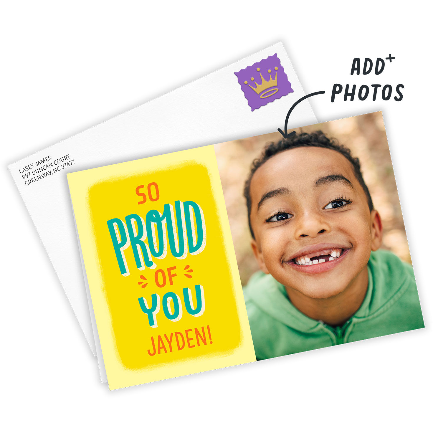 Personalized So Proud Lettering Photo Card  image number 2