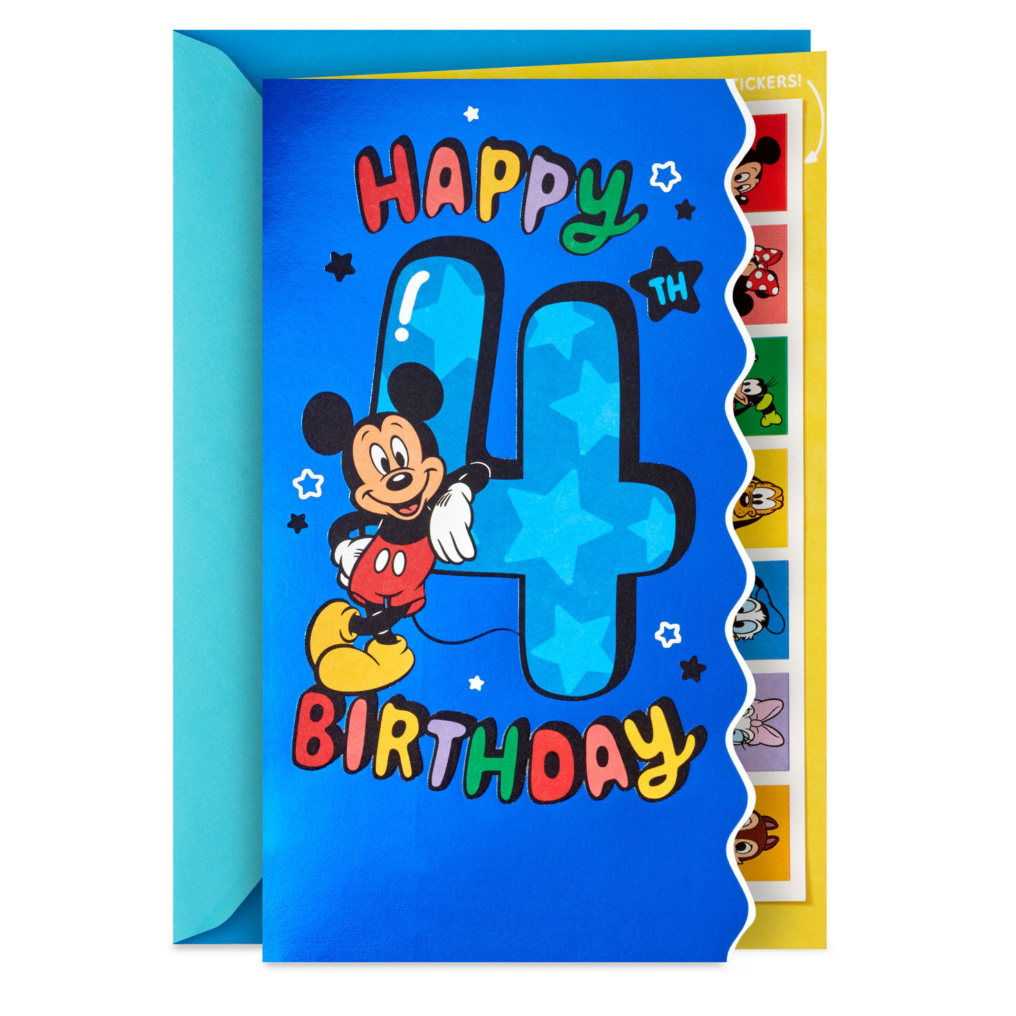Disney Mickey Mouse and Friends Extra Special 4th Birthday Card With Stickers