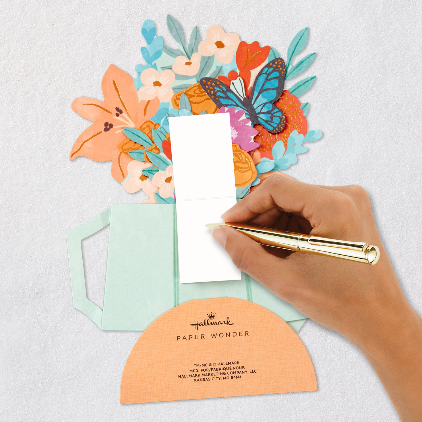 Watering Can With Flowers Pop-Up Card for Mom Signing card image number 7