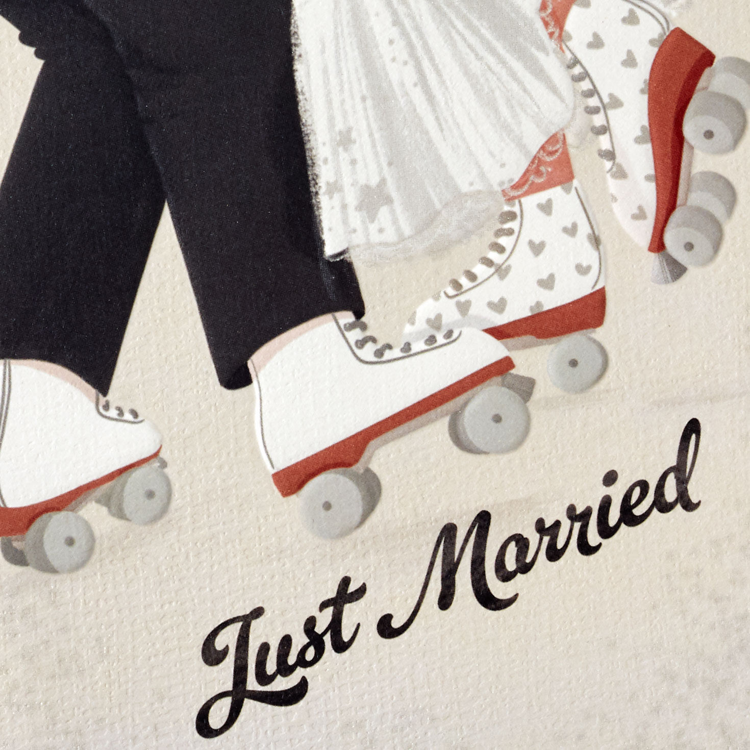 Just Married Roller Skating Bride and Groom Wedding Card, , large image number 5
