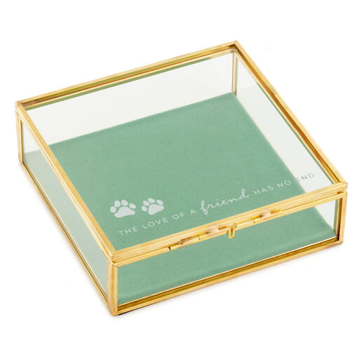 The Love of a Friend Glass Pet Memory Box, 5x5, 