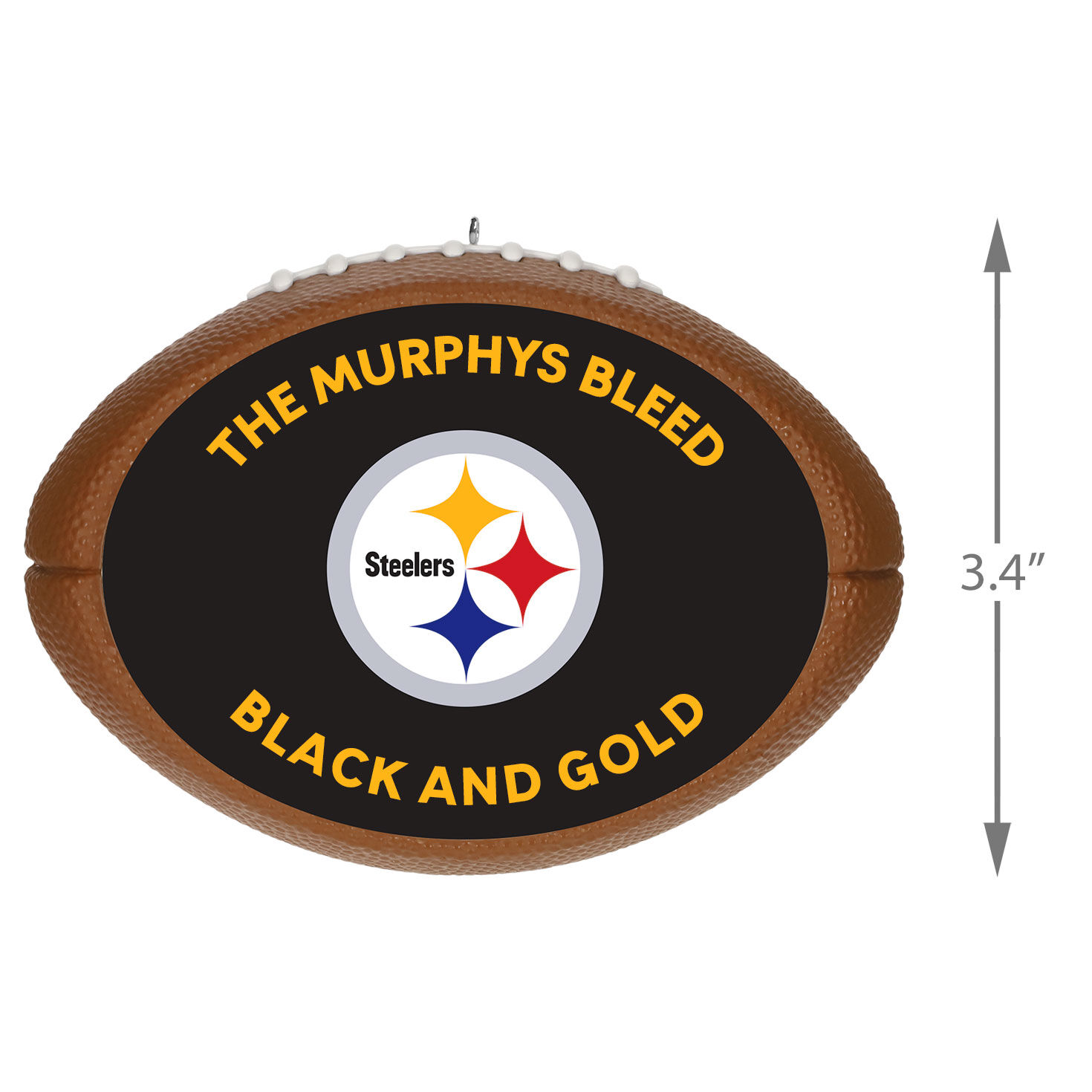 NFL Football Pittsburgh Steelers Text Personalized Ornament measurement image number 5