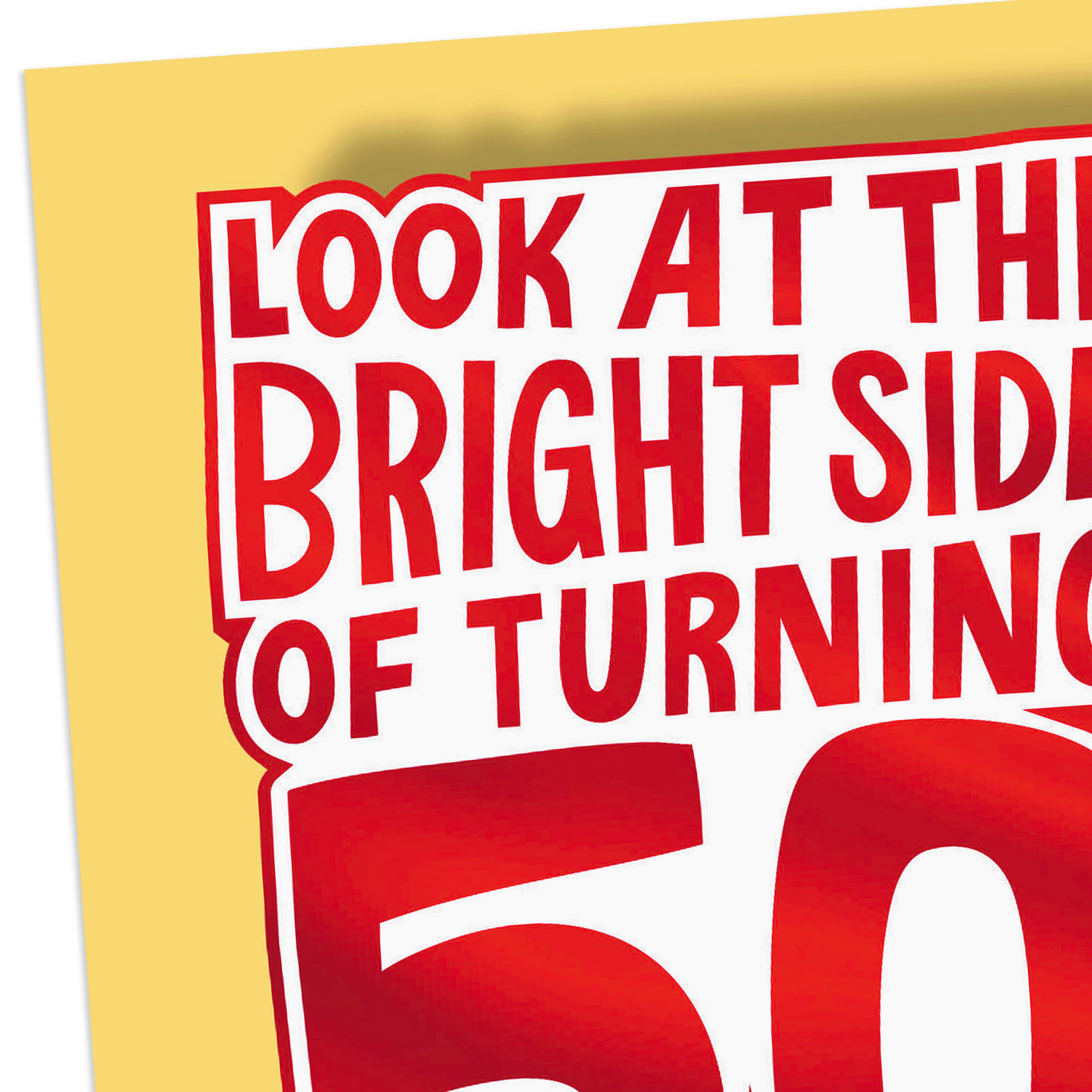 Red on Yellow Funny 50th Birthday Card Card Front Detail image number 4