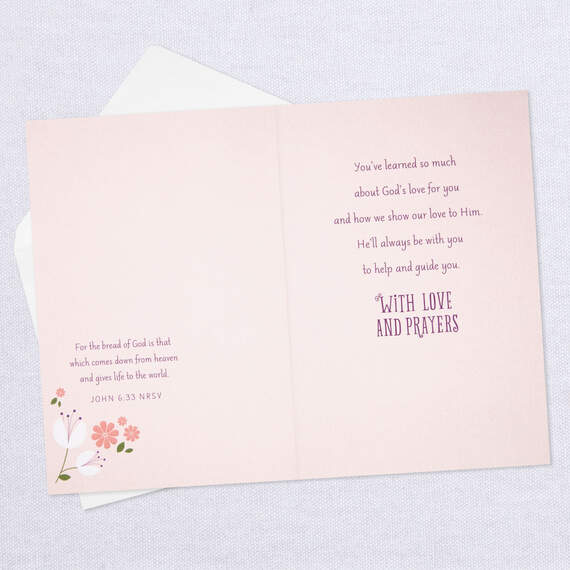 God Will Always Be With You Religious First Communion Card for Granddaughter, , large image number 4