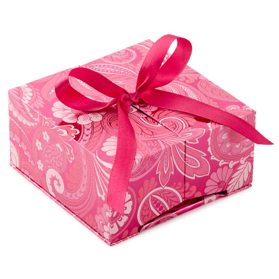 Pink Paisley Flowers Gift Card Holder Pop-Up Box, , large image number 1