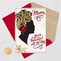 Black Woman Silhouette with Poinsettia Christmas Card for Mom Card Front with Envelope and Gold Seal image number 7