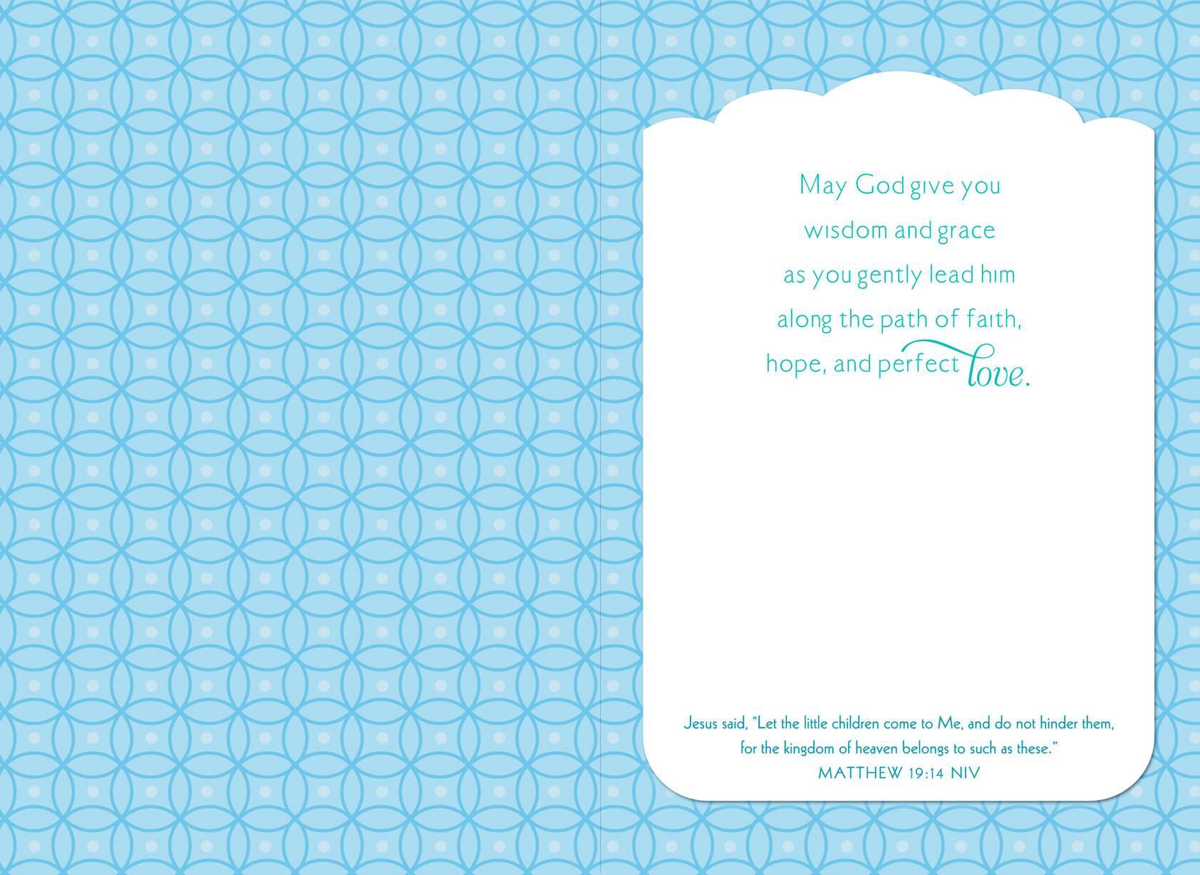 Blue Cross Baby Boy Christening Card