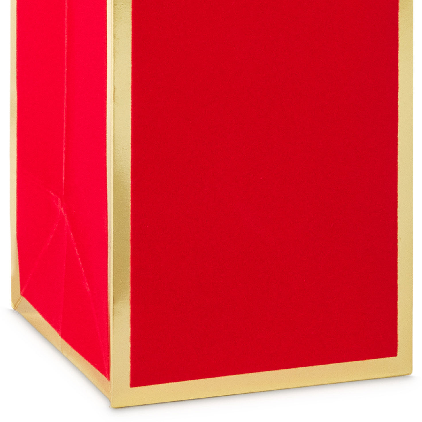 Red and Gold Holiday Bottle Gift Bag Base/Side Detail image number 5