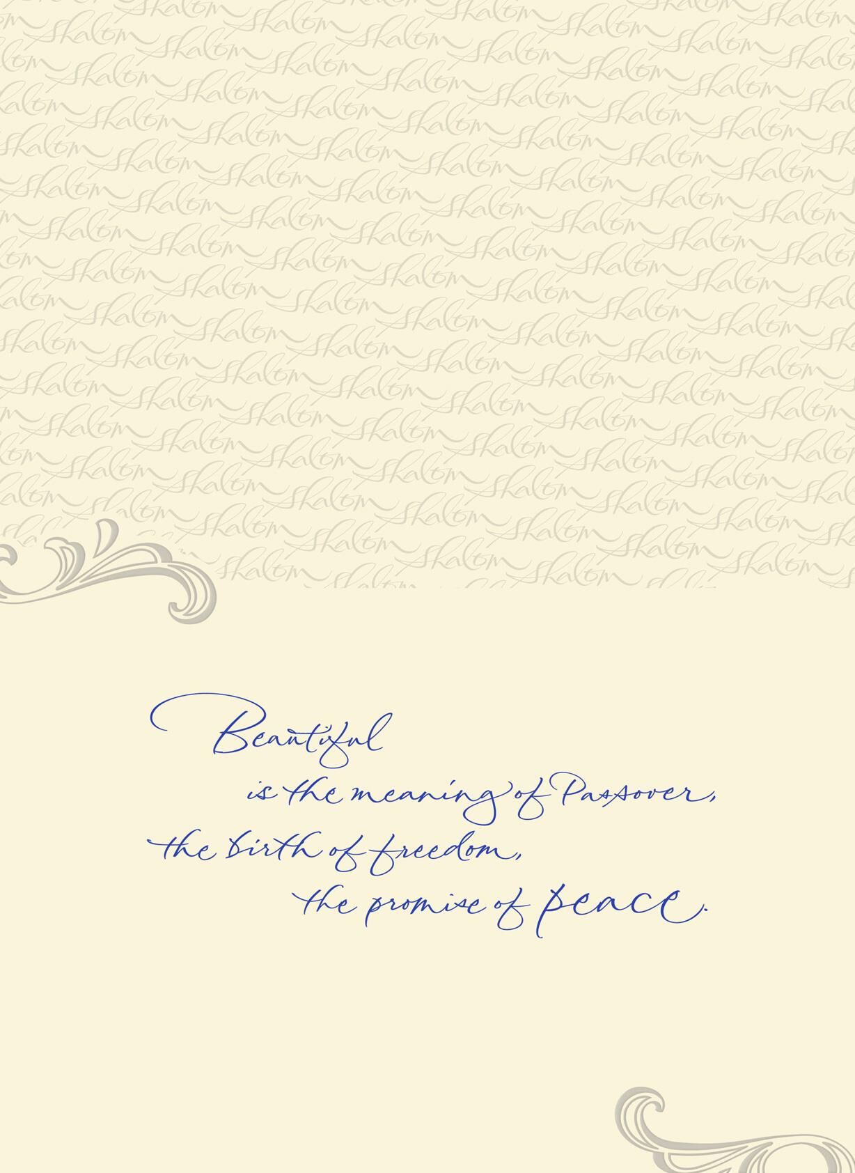 Shalom Hebrew Letters Passover Card