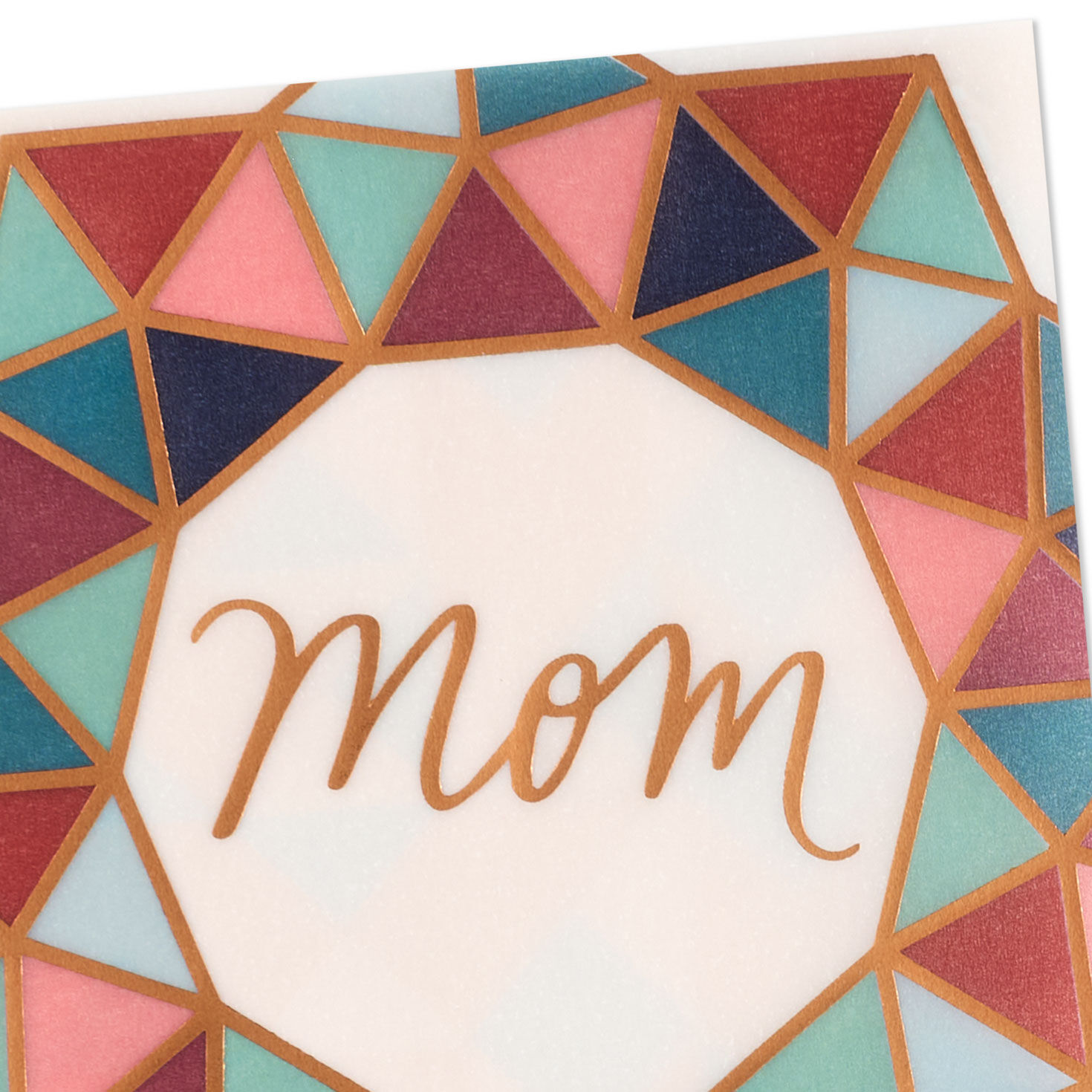 Modern Mosaic Holiday Wreath Mom Christmas Card Card Front Detail image number 5