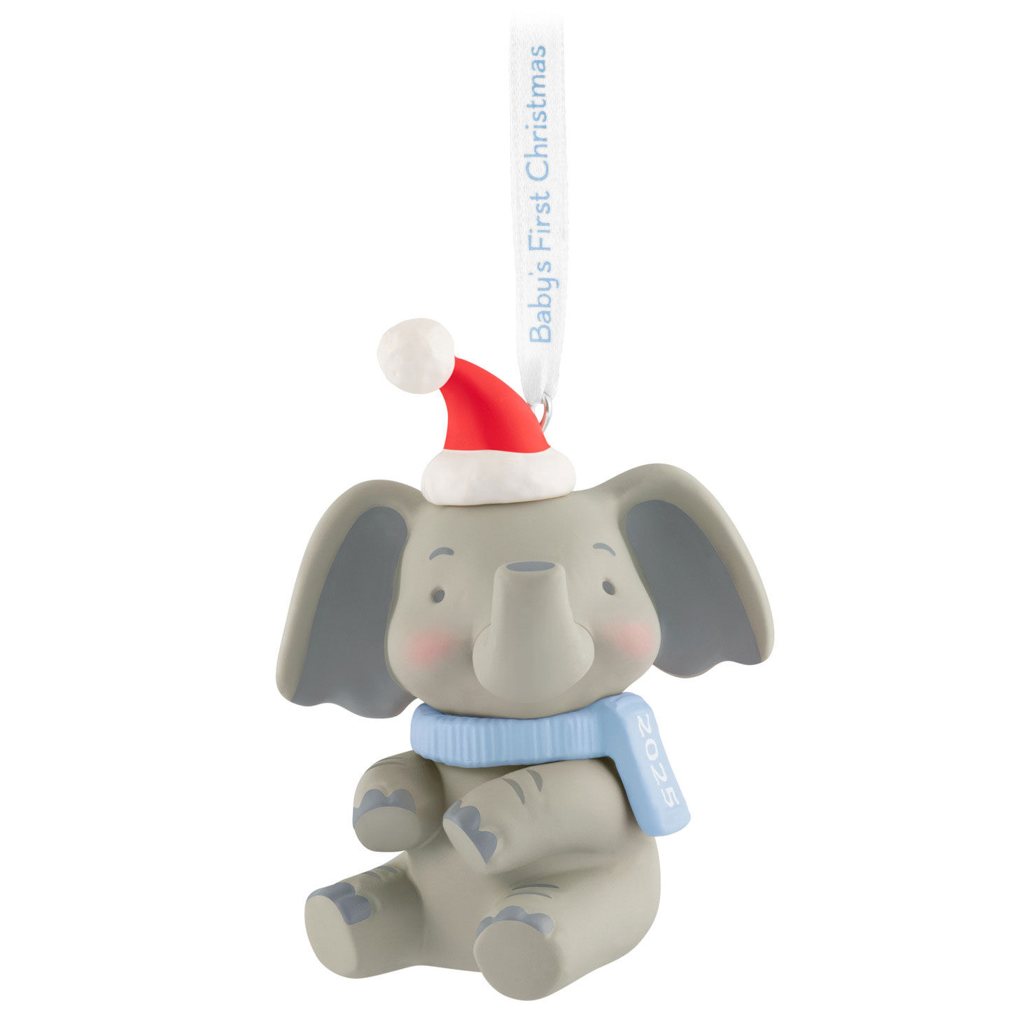 Baby Boy's First Christmas Elephant 2025 Ornament