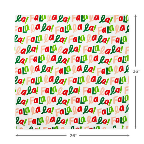 26" Fa La La La Christmas Fabric Gift Wrap With Elastic Band, , large image number 4