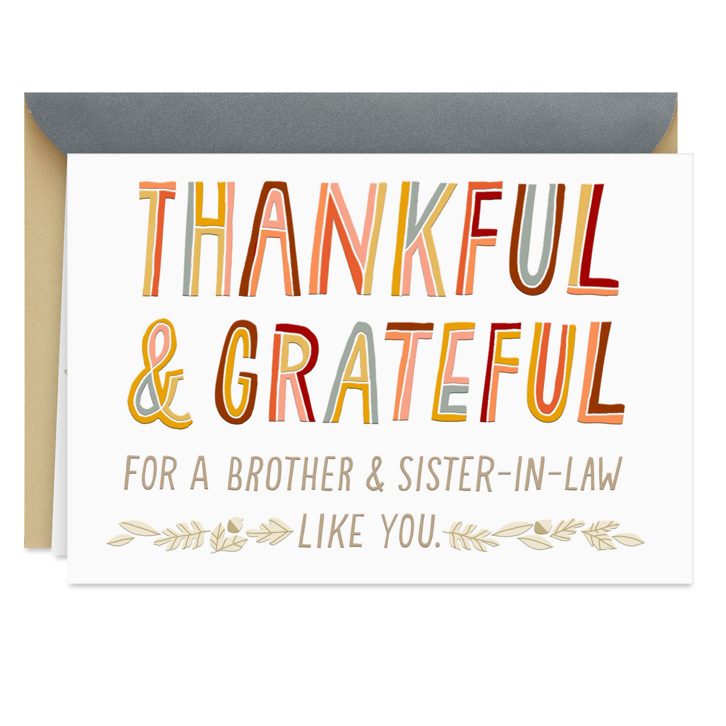 Thankful and Grateful Thanksgiving Card for Brother and Sister-in-Law