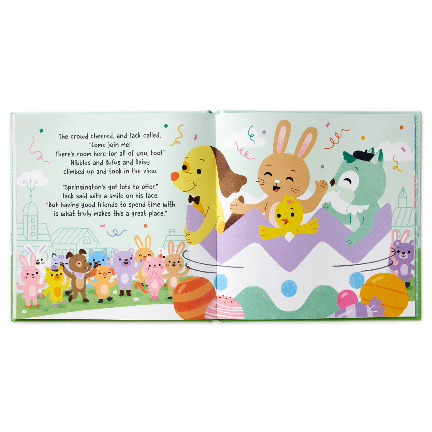 A Hoppy Easter on Marshmallow Street Kids' Book open spread image number 4