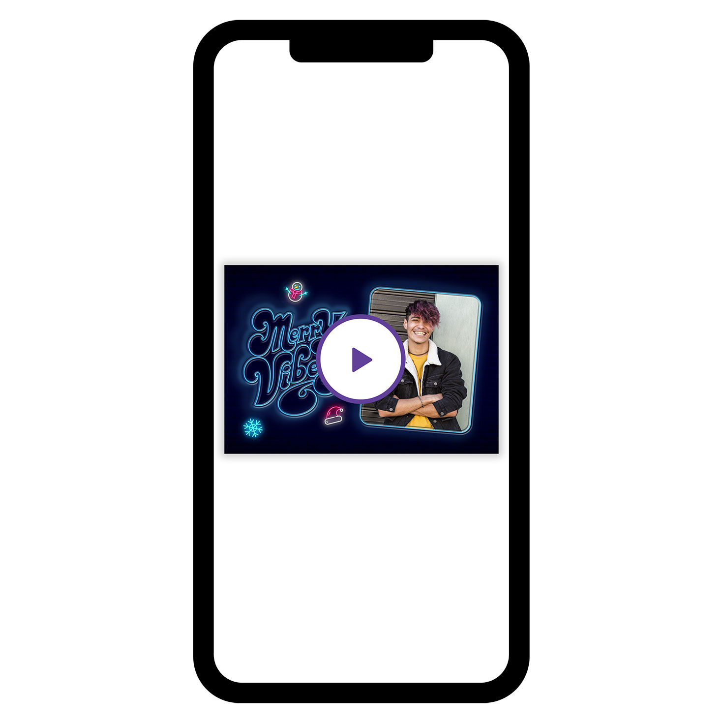 Neon Merry Vibes Holiday eCard