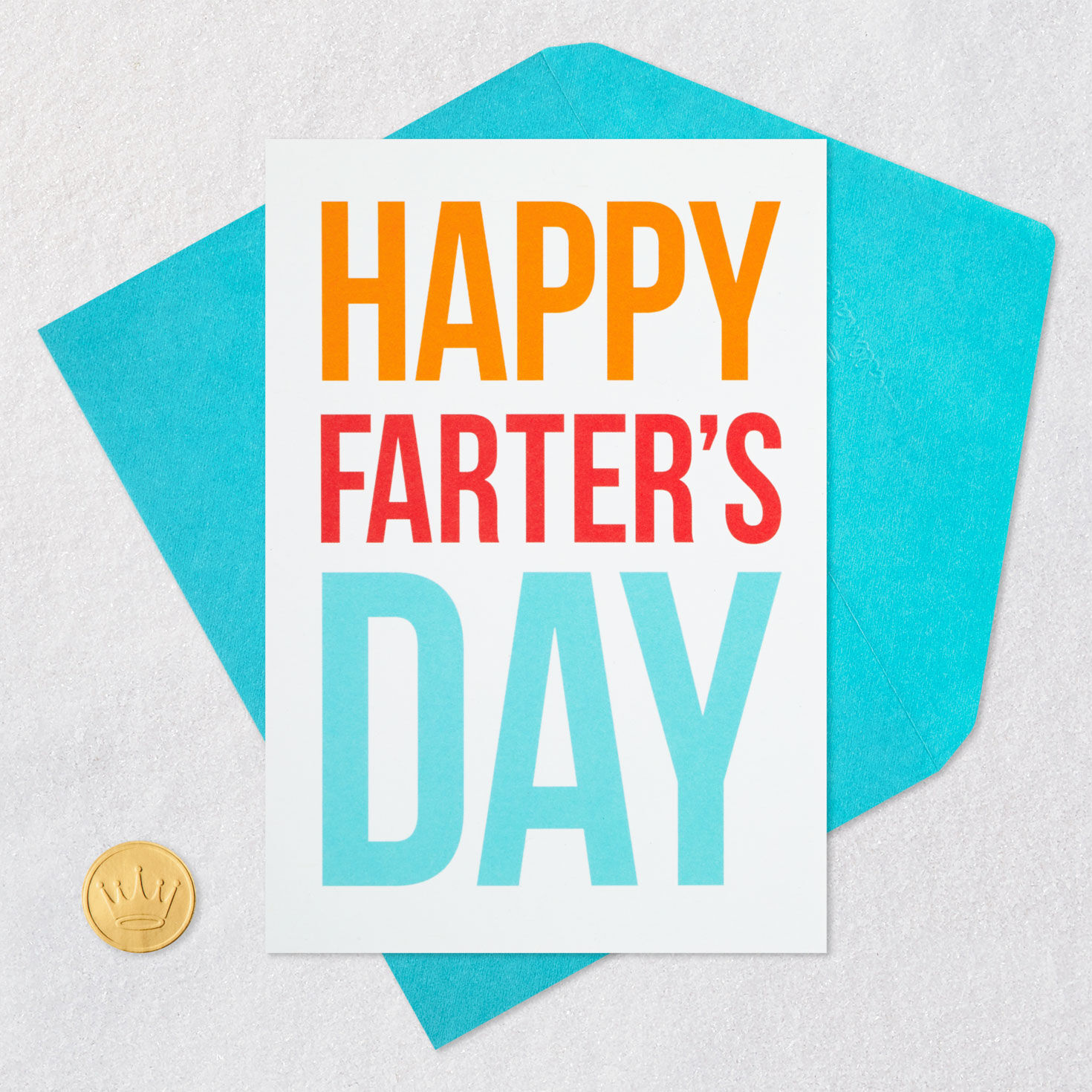 Fart Joke Lettering Funny Father's Day Card Card Front with Envelope and Gold Seal image number 5