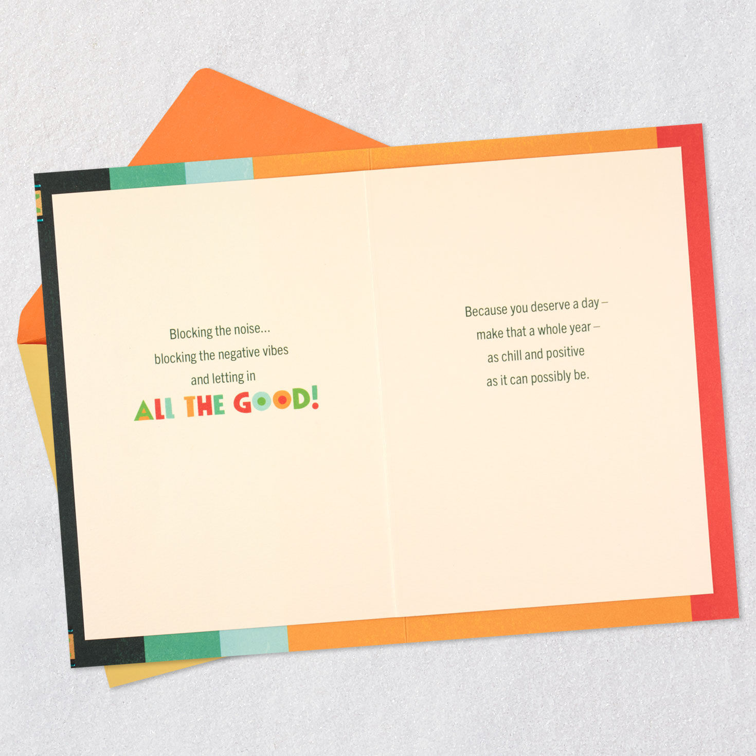 Colorful Patterned Letters Birthday Card Open card with envelope image number 4