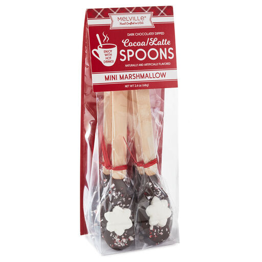 Melville Candy Peppermint Marshmallow Chocolate-Dipped Spoons, Set of 6, 