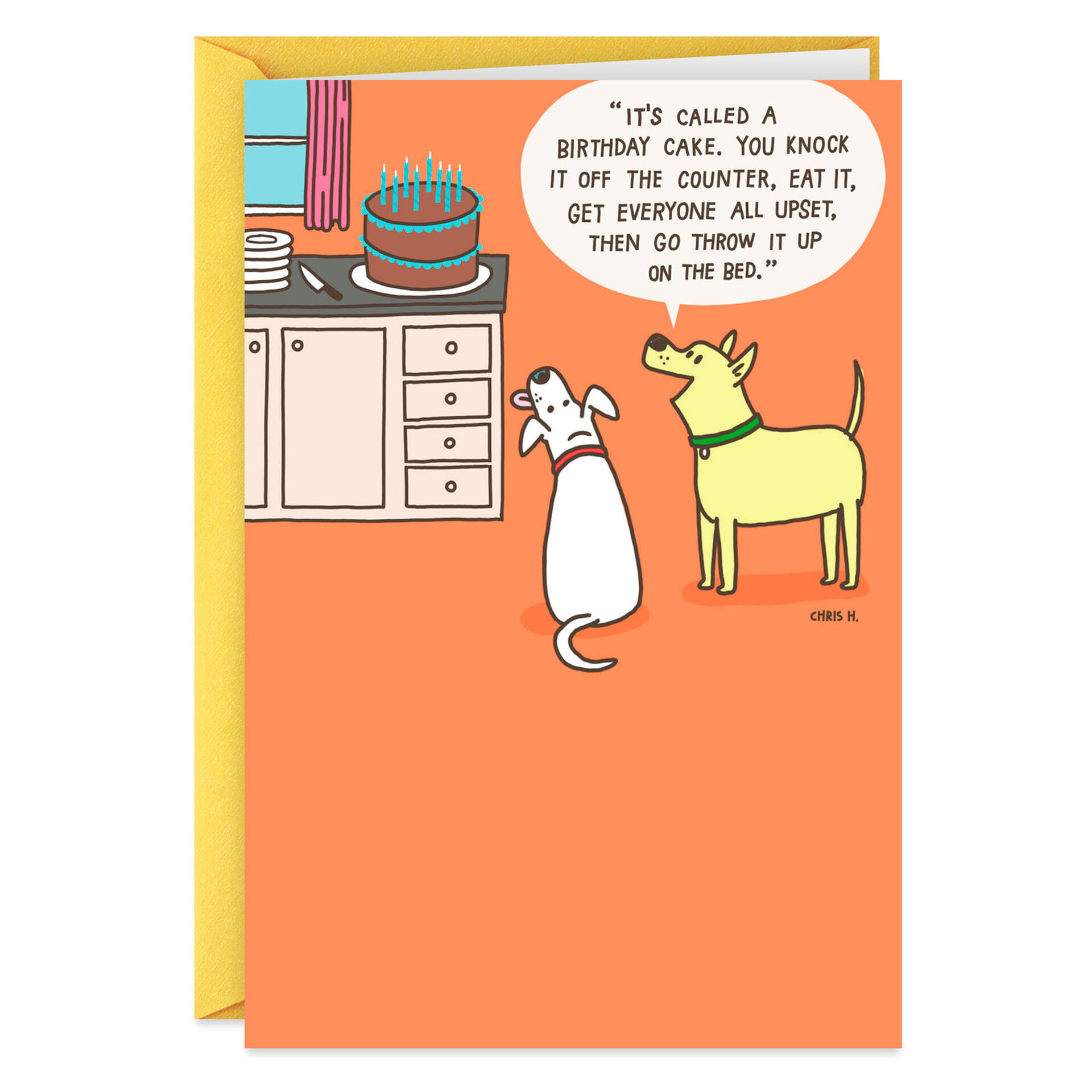 Naughty Dogs Funny Birthday Card